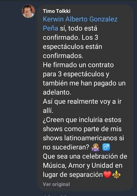 TIMO TOLKKI desmiente rumores y confirma visita a Venezuela!